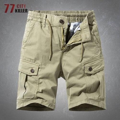 Summer Military Shorts Mens Outdoor Combat Casual Cotton Multi-pocket Loose Elasticity Sports Tactical Cargo Short Pants Male