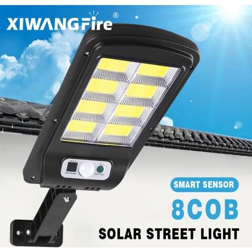 Solar Street Lights Outdoor 10 Cob Solar Lamp with 3 Light Mode Waterproof Motion Sensor Security Lighting for Garden Path Yard