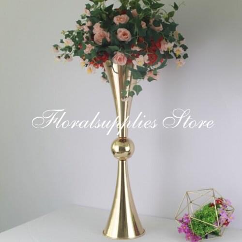 Gold Vases 74CM tall Metal Candle Holders flower stand for Weddings Centerpieces events road lead supplies decoration