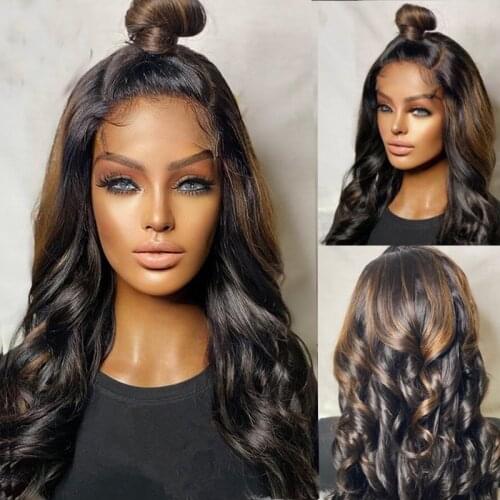 Highlight Wig Malaysia Body Wave Wig Highlight 13*6 Lace Front Human Hair Wigs Honey Blonde Ombre Lace Front Wig Remy