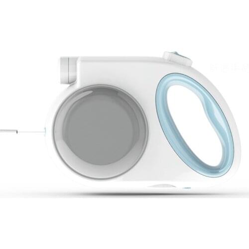 Dual Pet Traction Ropes Retractable Dog Leash Portative Adjustable Strap Flexible With Light Folding Bowl Dispenser Rubbish Bag