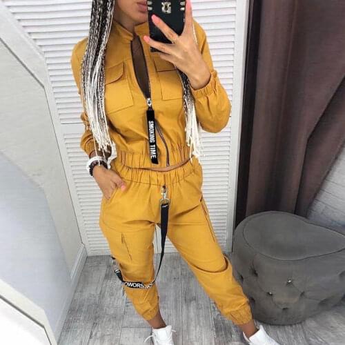 Long Sleeve Zipper Tops women Pants Streetwear Track Suit Elegant Star Print Two Piece Sets Autumn Long Sleeve Zipper Tops