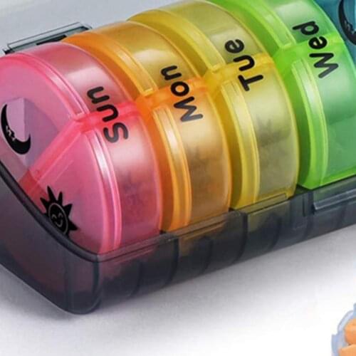 1Pc 7 Days Pill Medicine Box Organizer Airtight Portable Plastic 3 Styles Moisture Proof Vitamin Storage Container for Travel