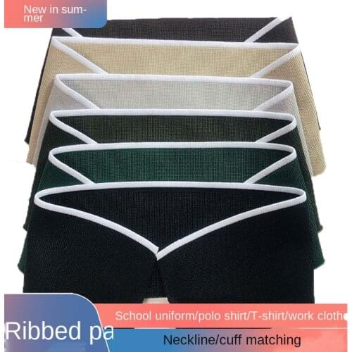 1pc 8*42cm Elastic Polyester Low Stretch Neckline Ribbing Fabric for DIY T-shirt Cuffs Rib Top Fabric Garment Accessories