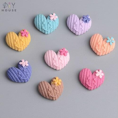 10/20/30Pcs Smile Love Heart Planar Resin Color DIY Craft Supplies Flatback Resin Art Basteln Hair Accessories Phone Shell Decor