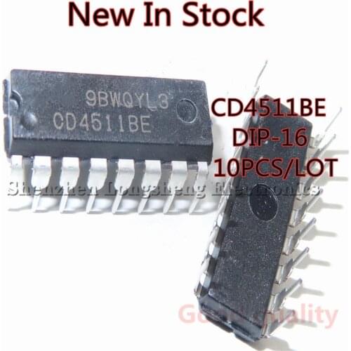 10PCS/LOT NEW CD4511BE DIP-16 Chip Latch Decoder Driver