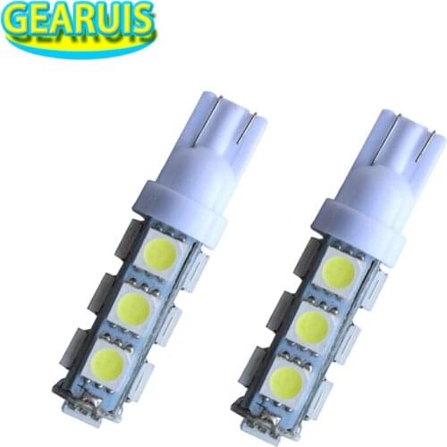 10Pcs T10 W5W 13 SMD 5050 501 13smd 168 194 Car indicator Parking Step Light License Plate Light White Blue Red Yellow Green 12V