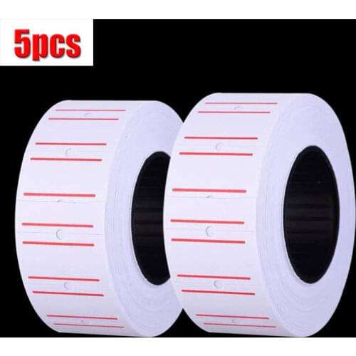 5 Rolls Price Label Single Line Price Label Tag Mark for MX-5500 Price Gun Labeller White 21mmX12mm Suitable for grocery