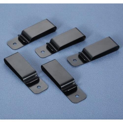 5pc Black Spring Buckles Belt Holster Sheath Clip Clasp Leather Craft for Pockets Wallet Key Hooker DIY Waist Clips 76*22mm Iron