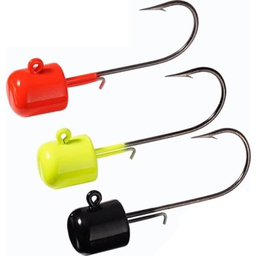 5pcs/lot Fishing Jig head Hooks With strong Hook 2g3.5g5g7g Lead Head jigs Barbed Lure Hooks Soft Bait Worm For Bass Trout Haken