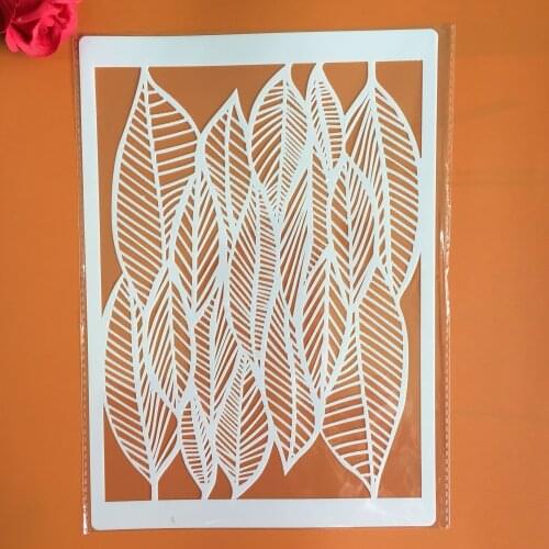 A4 29 *21cm Hollow leaves DIY Stencils Wall Painting Scrapbook Coloring Embossing Album Decorative Paper Card Template, arts