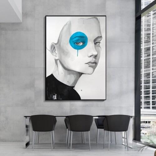 Abstract Watercolor Girl Canvas Paintings Wall Art Prints Poster Living Room Decor Decorative Paintings Wall Home Decor