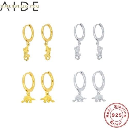 AIDE Punk Animal Hoop Earrings For Women Fashion Crocodile/Dinosaur Piercing Huggie Earings Fine Jewelry pendientes plata 925