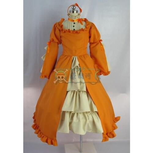 Anime Black ButlerⅡ Elizabeth Cosplay Costumes Princess PROM Orange Formal Dress Female Role Play Prop Clothing Custom-Make Any