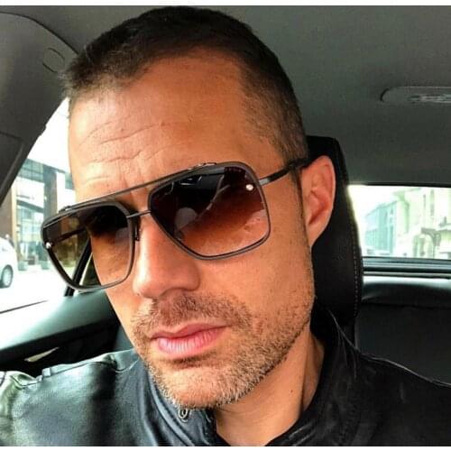 AOZE Luxury Fashion Classic Mach Six Style Gradient Sunglasses Cool Men Vintage Brand Design Sun Glasses Oculos De Sol UV400