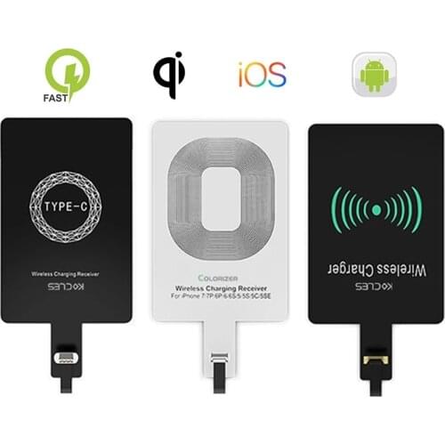 Fast Qi Wireless Charger Receiver For iPhone 6 7 Plus Universal Charging Receiver Adapter Pad Coil For Micro USB Type-C Phone