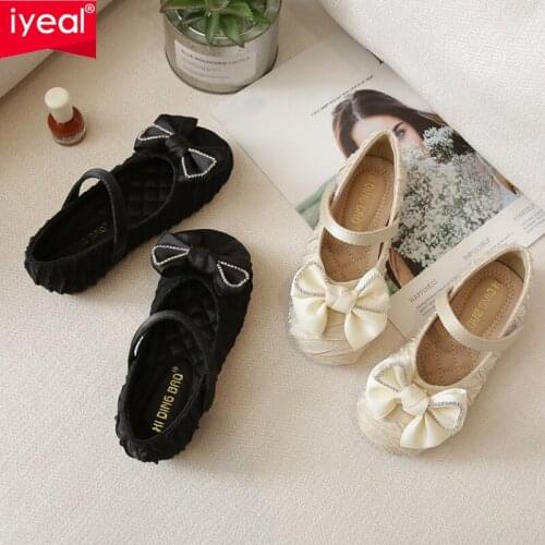 IYEAL Childrens Leather Shoes Fashion Solid Color Flats Spring Footwear For Girls Kids 2021 Summer Princess Party Shoes