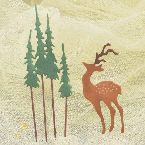 Animal Deer Cutting Dies Winter Metal Stencil DIY Scrapbooking Card Die Cuts Gift Box Decoration Paper Embossing Dies