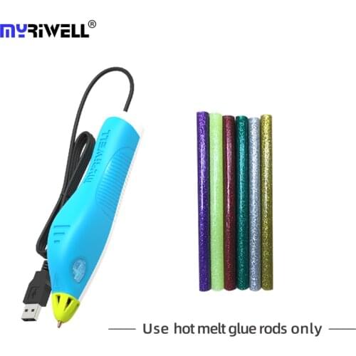 Myriwell Hot Melt Glue Gun 3D pen for DIY sticky fixing 3d printing pen USB easy for beginners RS-100B