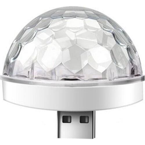 Mini USB Disco Light, Sound Activated LED Magic Disco Ball Lamps, Car Atmosphere Strobe Stage Lights for Home Room Party Decor