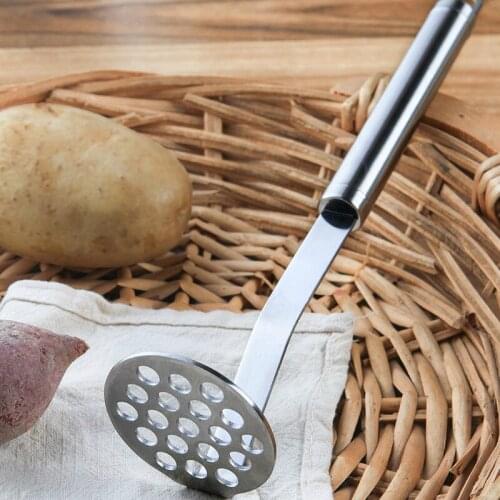Kitchen Supplies Mashed Potato Press Multi-Function Manual Stainless Steel Potato Press Auxiliary Material Masher