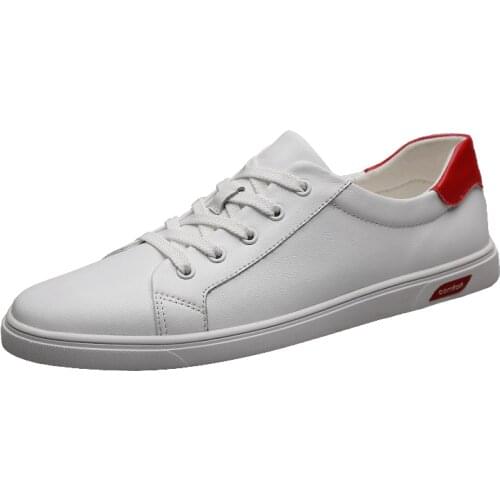 Men Casual shoes Mens Trend Genuine Leather Fashion Casual Sneakers black white Wild breathable wear-resistant Board Shoes