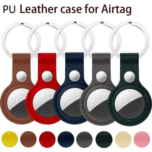 Wholesale PU Leather Case For Apple Airtags Protective cover For Apple Locator Tracker Anti-lost Device Keychain Protect Sleeve