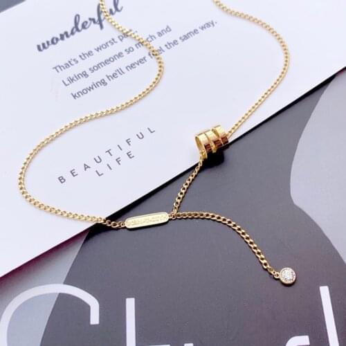 UBESTNICE Solid 18K Gold Trendy AU750 White Diamond Fine Jewelry Ins Square Card Pendant Chook Necklaces For Women Party Gift