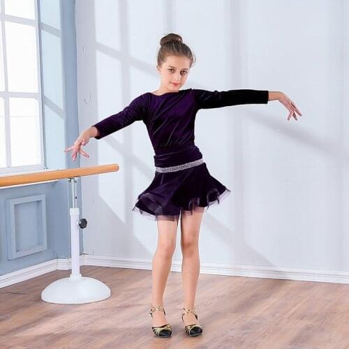 Girls Latin dresses for dancing ballroom dance dress rumba samba Solid color skirt children samba cha cha tango skirt standard