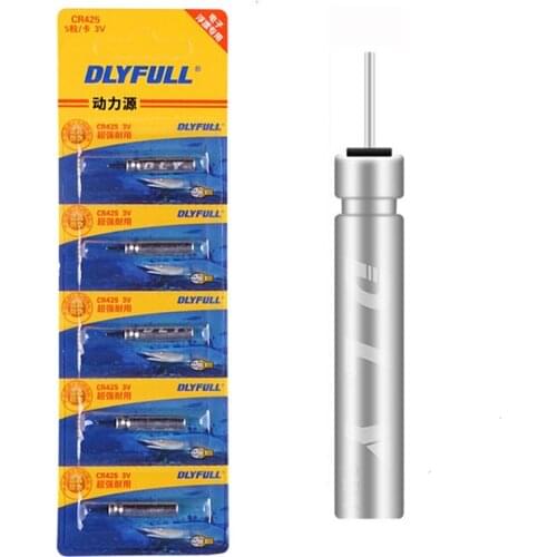 Funhe 10pcs/lot CR425 Batteries Fishing Float 3V Night Light Lithium Pin Cells Float Bobbers Accessories Fishing Tools Tackles