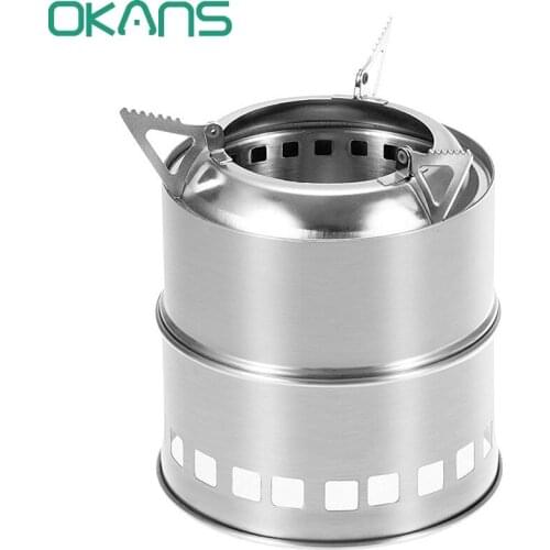 Portable Outdoor Wood Stove Camping Stove twigs Solidified alcohol stove stainless steel For Outdoor Cooking Picnic