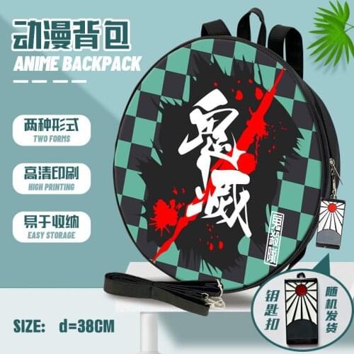 Demon Slayer Kamado Tanjirou Nezuko Agatsuma Zenitsu Hashibira Inosuke PU Backpack Knapsack Bag Pack Student Gift