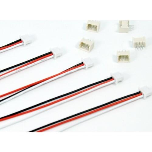 HOBBYMATE Micro JST 1.25 Futaba Male Servo Connector Plug W/ Prewired with 3.95" of 28 Gauge Wire Cable and Socket - Pack of 5