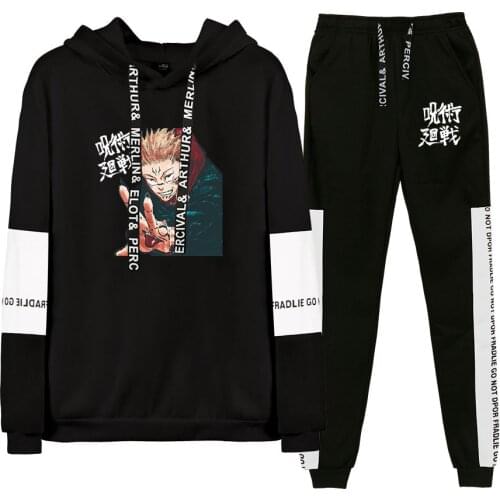 2021 jujutsu kaisen gojo satoru Hoodie Unisex Tracksuit Two Piece Set Fashion Women Mens Hoodies+Sweatpants Anime Clothes