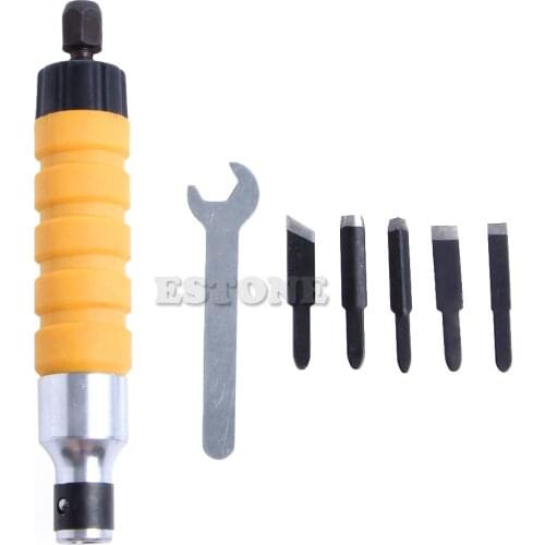 Woodworking Electric Carving Machine Carving Chisel Tool with 5 Carving Blades Hand Tools Set