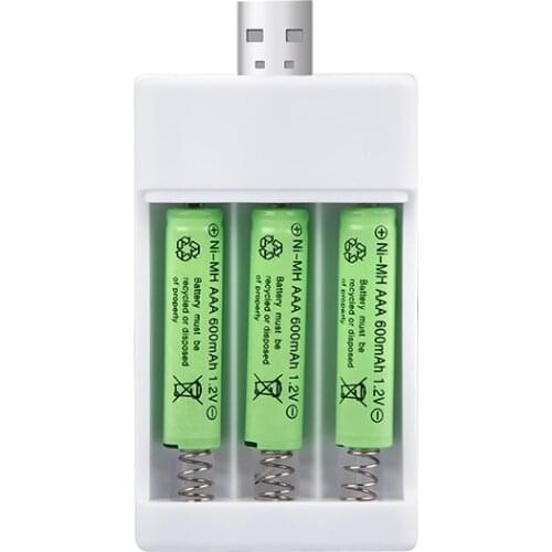 1pc Universal USB Output Battery Charger 2/3 Slot Adapter for AA / AAA Battery Rechargeable Quick Charge Battery Charging Tools