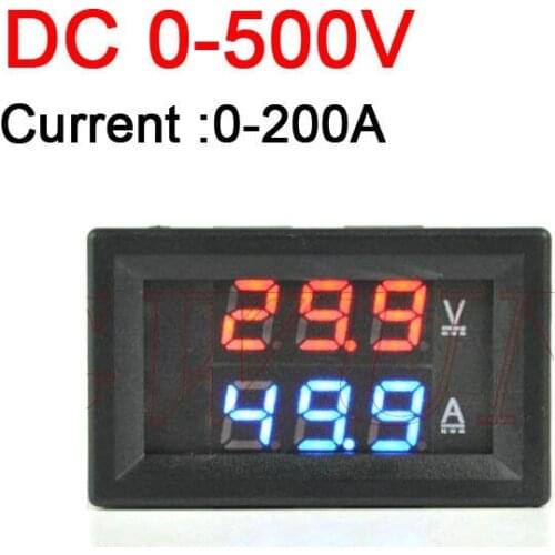 DC 0-500V 200A Voltmeter + Ammeter Voltage Current Indicator 0.28 LED Dual display Amp Volt Meter Gauge Tester Car 5V 12V 24V