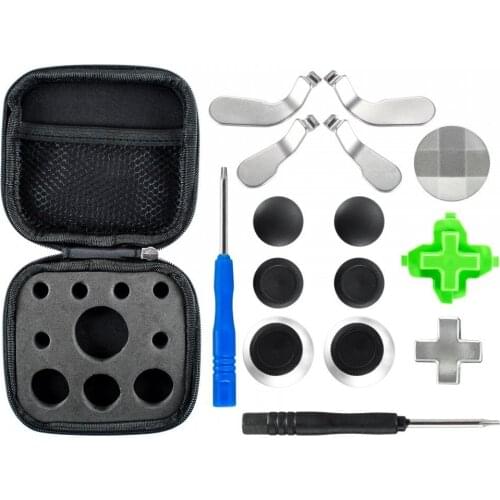 For Xbox One Elite Controllers Replacement Parts Thumbsticks Joysticks,Dpads, 4 paddles with T6 Open Tool 15 in 1(Black)