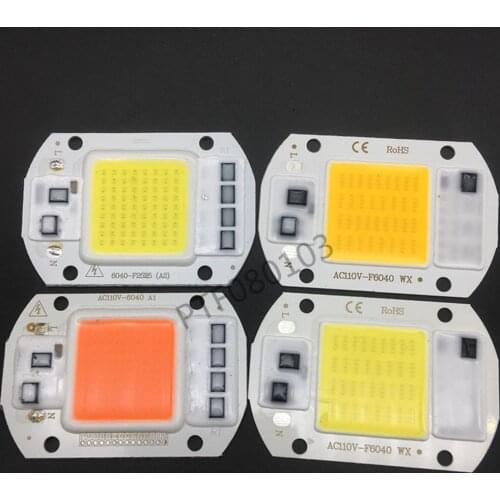 1pcs 20W 30W 50W full spectrum 380-840nm white warm white LED Floodlight COB Chip 110V 220V Input Integrated Smart IC Driver