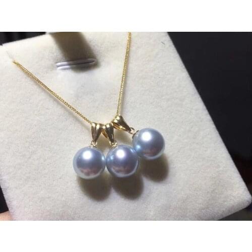 1028 Pearl Pendant 8-9mm Fine Jewelry 18K Gold Natural Fresh Water Pearl Pendant Necklaces for Women FIne Pearls Pendants