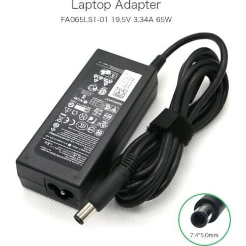 19.5V 3.34A 65W 7.4*5.0mm FA065LS1-01 HA65NS2-00 AC Adapter for Dell LATITUDE E1705 E6320 PP05L E5620 E5510 Laptop Power Cord