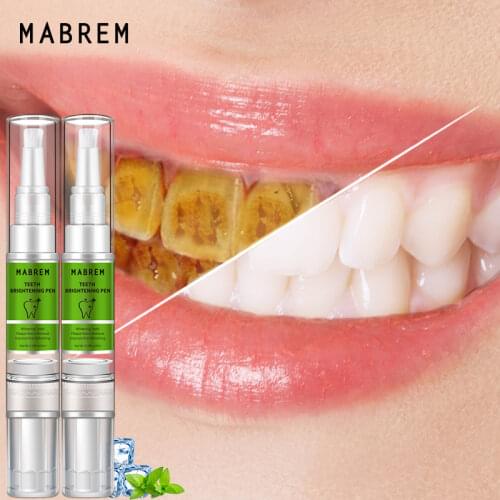 2PCS MABREM Teeth Whitening Pen White Teeth Cleaning Serum Oral Hygiene Essence Remove Plaque Stains Dental Bleaching Cleaning