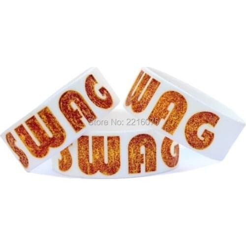 300pcs One Inch Glitter Swag wristband silicone bracelets free shipping by DHL express