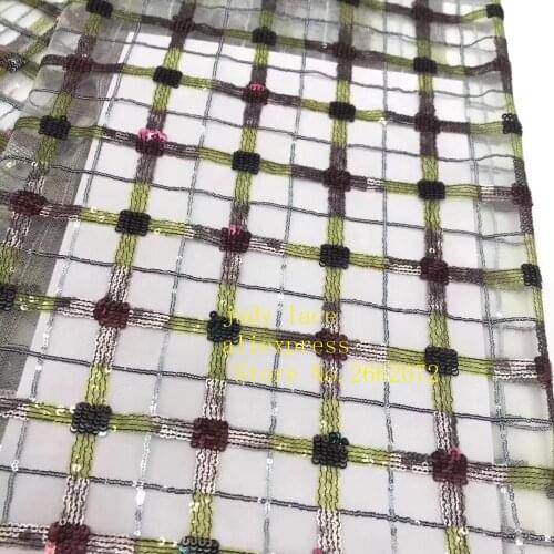 5yards/bag 2. Colorful cross embroidery plaid sequins fashion French new cloth wedding dress fashion ST87