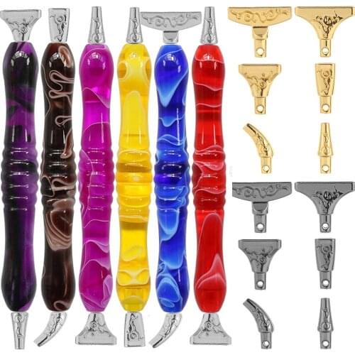 New 5D Diamond Painting Point Drill Pens Alloy Replacement Pen Heads Resin Point Drill Painting Pen Kit Cross Stitch Sewing Tool