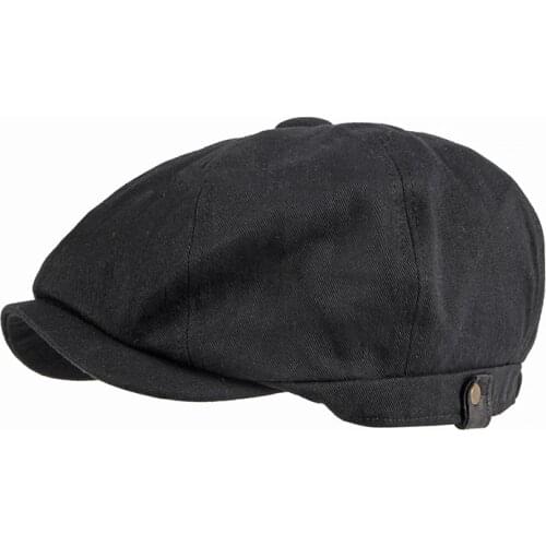 Spring Summer Octagonal Hats Men Cotton Eight Panel Newsboy Cap Flat Peaked Beret Women Retro Casual Solid Painters Hat Elastic