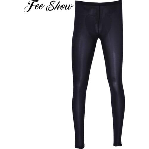 Sexy Men See-through Pants Tights Leggings Trousers Sexy Gay Men Exotic Underwear Male See-through Elastic Ankle-length Pants