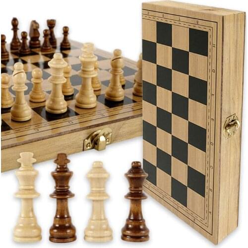 Wooden Magnetism Chess Board Foldable Travel Chess Board for Family Travel Gift For Storage Portable Travel Board Game Set