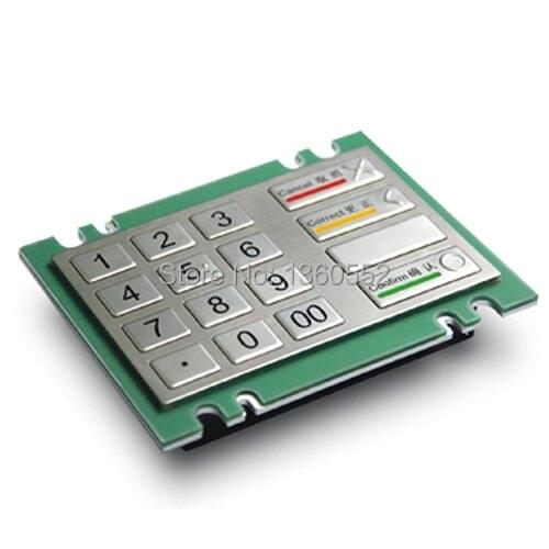 EPP for ATM,PCI 2.0 certificated stainless steel metal keypad with 16keys and braille keycap, PCI Kiosk Encrypted Pin Pad keypad