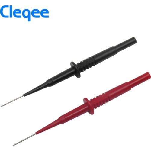 Cleqee P5008 2pcs Insulation Piercing Needle Non-destructive Multimeter Test Probes Red/Black